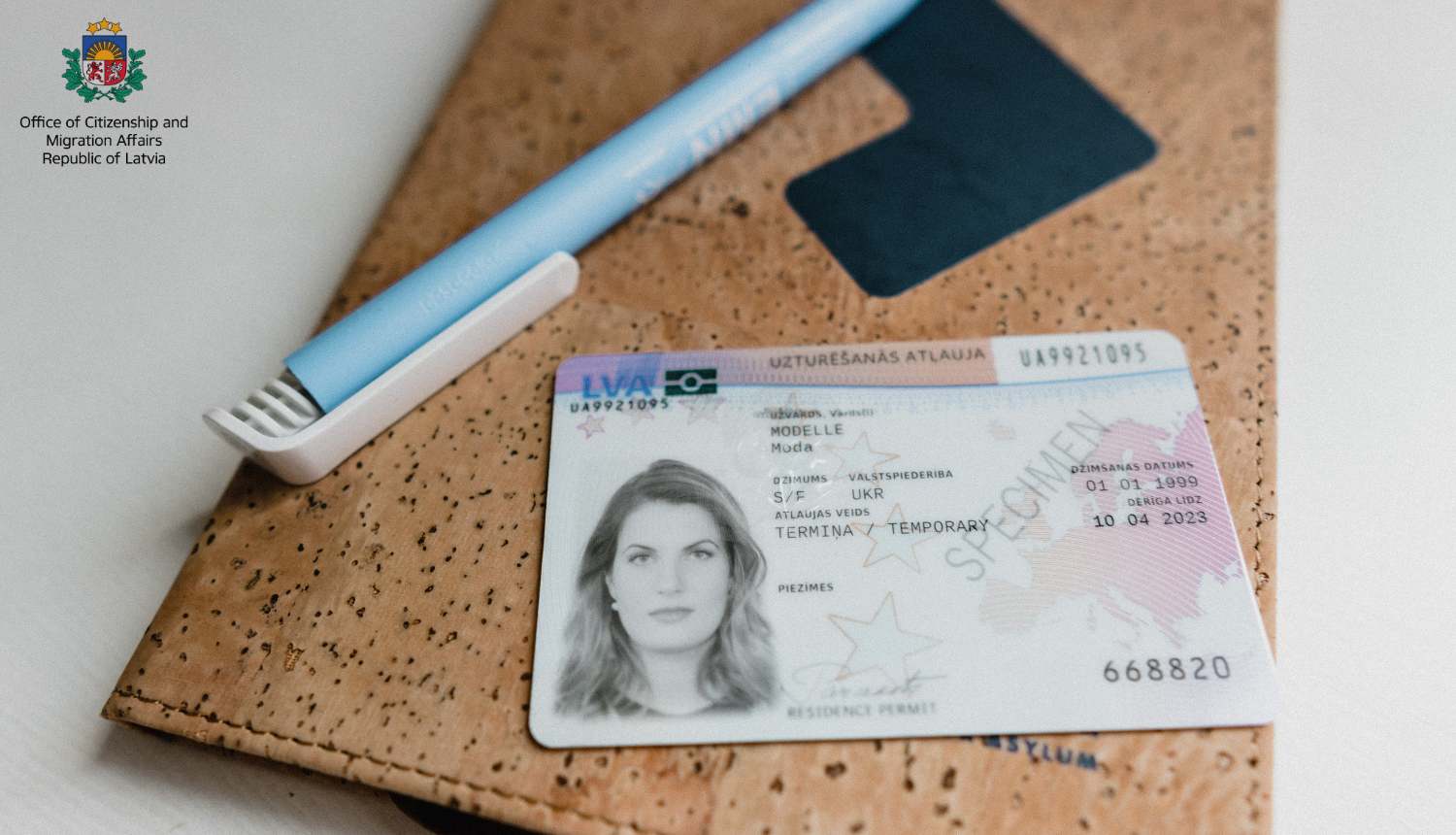 permanent residence permit card on a table