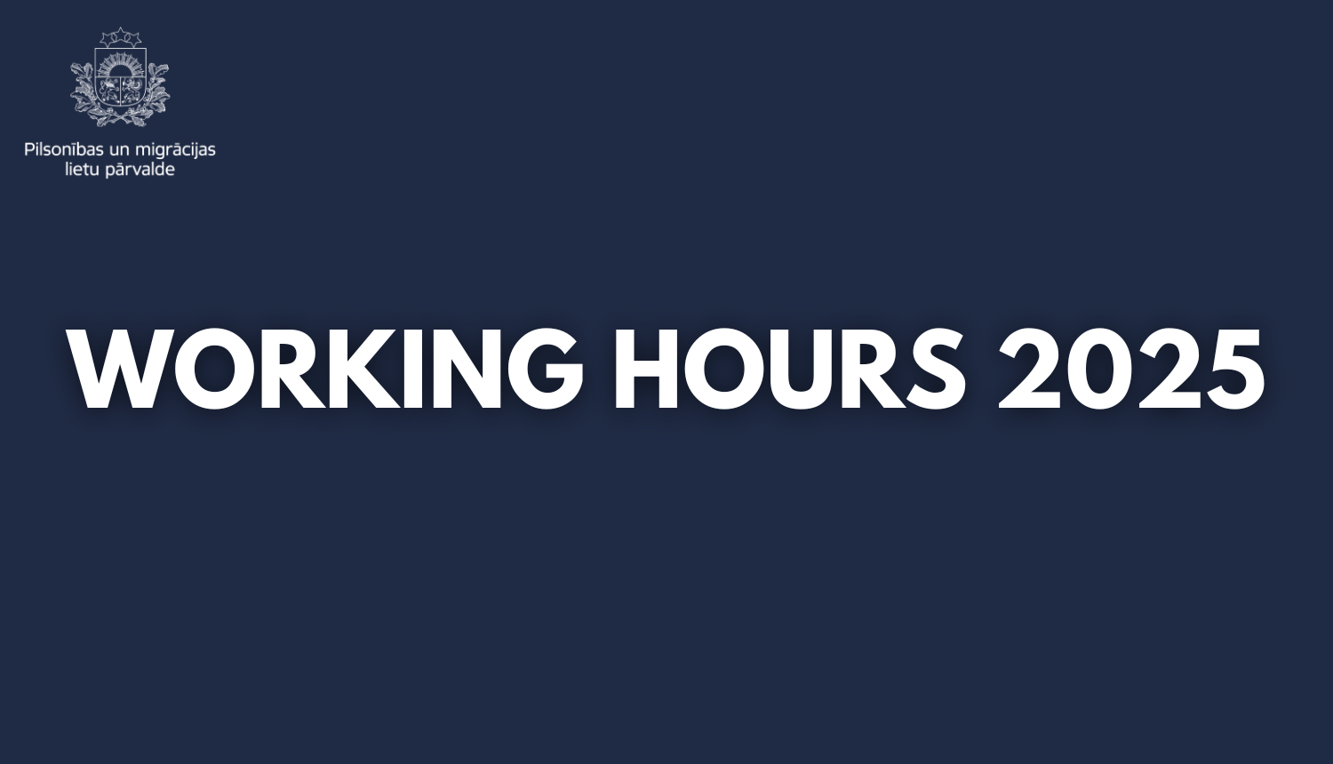 Text Working Hours 2025 on dark blue phone